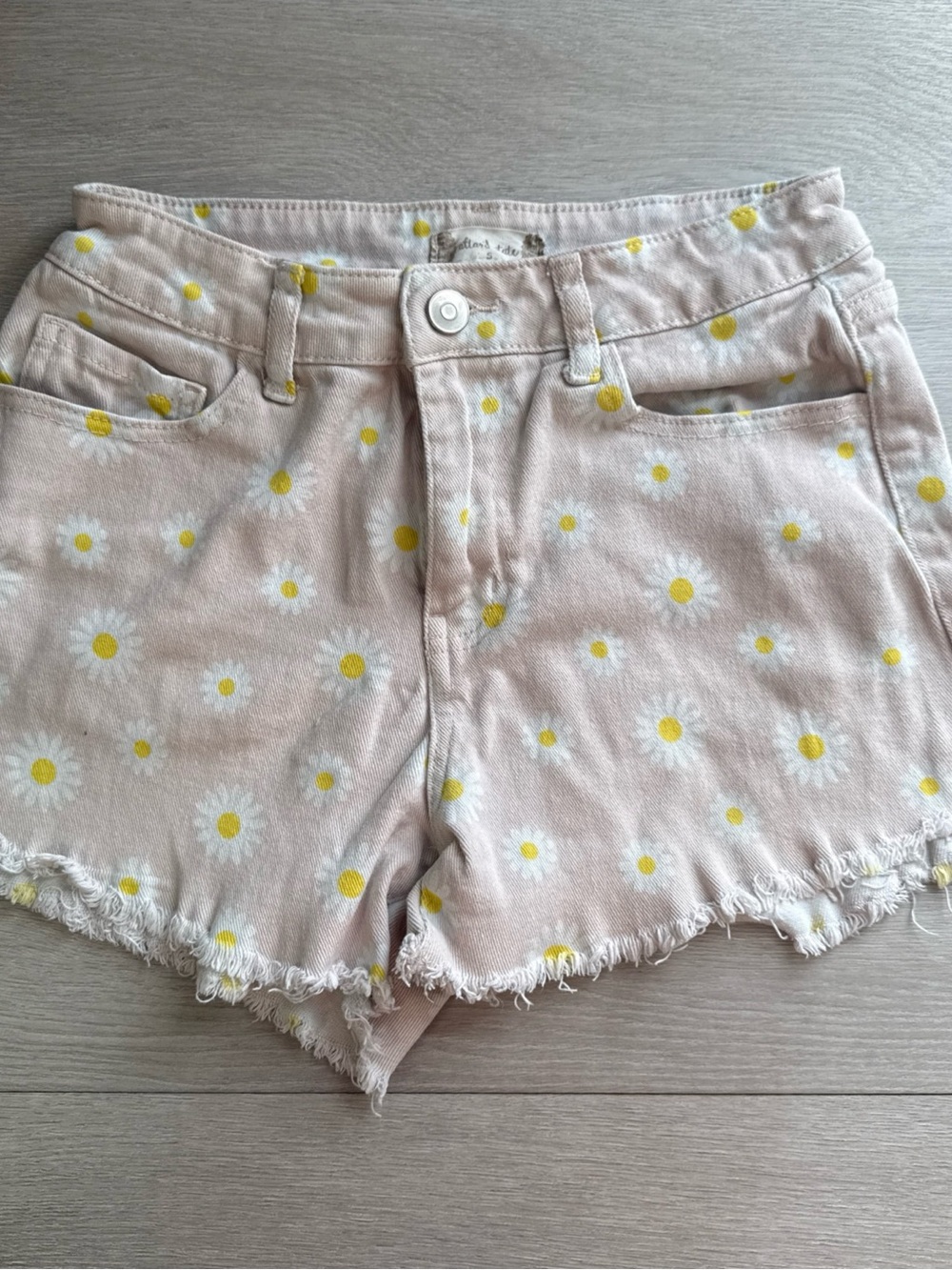 Altard State Daisy Floral Denim Shorts Small S Pink Jean Cutoffs Frayed Hem